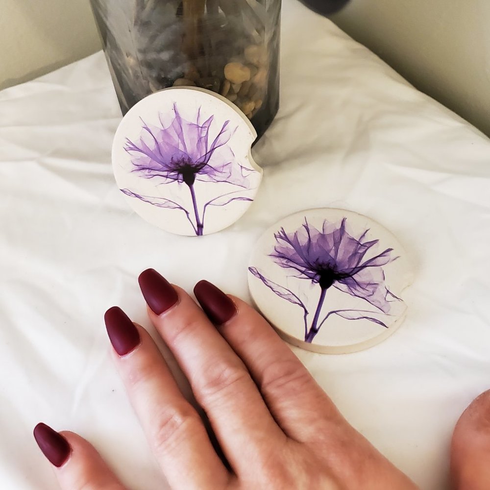 X-ray Flower Car Coasters FREE WHEN BUNDLED